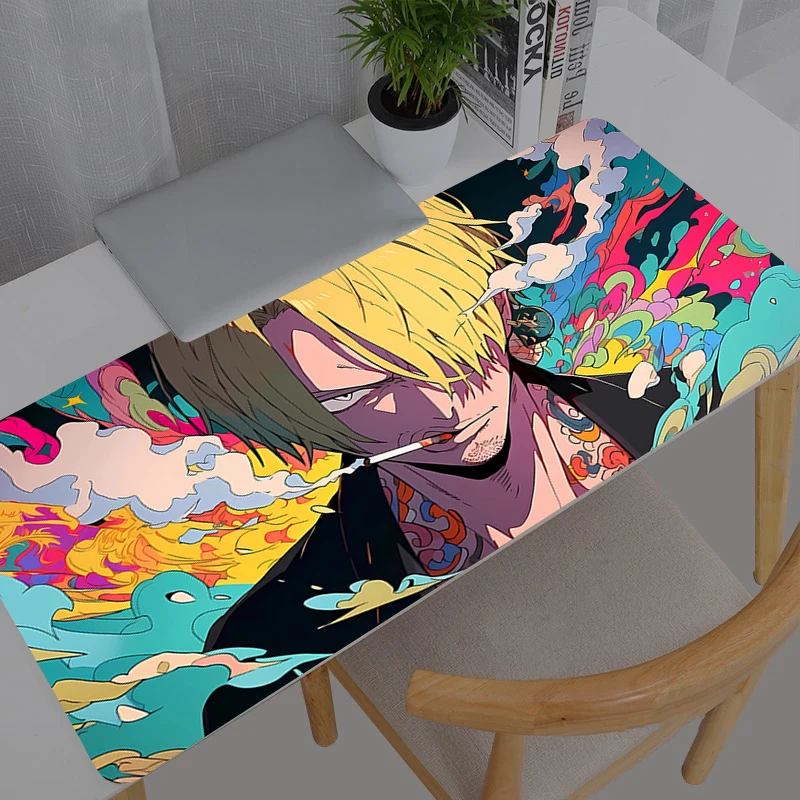 Extra Large Gaming Mouse Pad One Piece Sanji Computer Gamer Laptop Keyboard Carpet Mouse Mat Non-Slip Rubber Table Rug view 2
