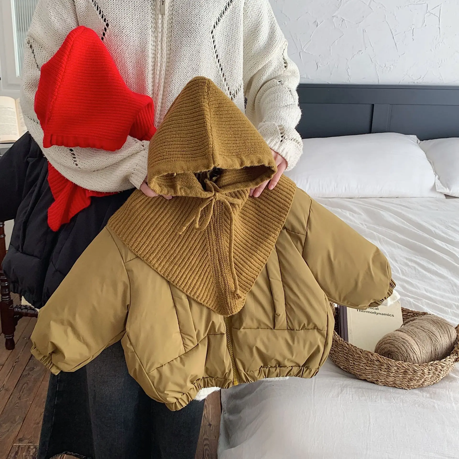 Girls Coat Winter Children Thickened Down Jacket Boys and Girls Baby Foreign Style Short Coat Korean Simple Style Fashion