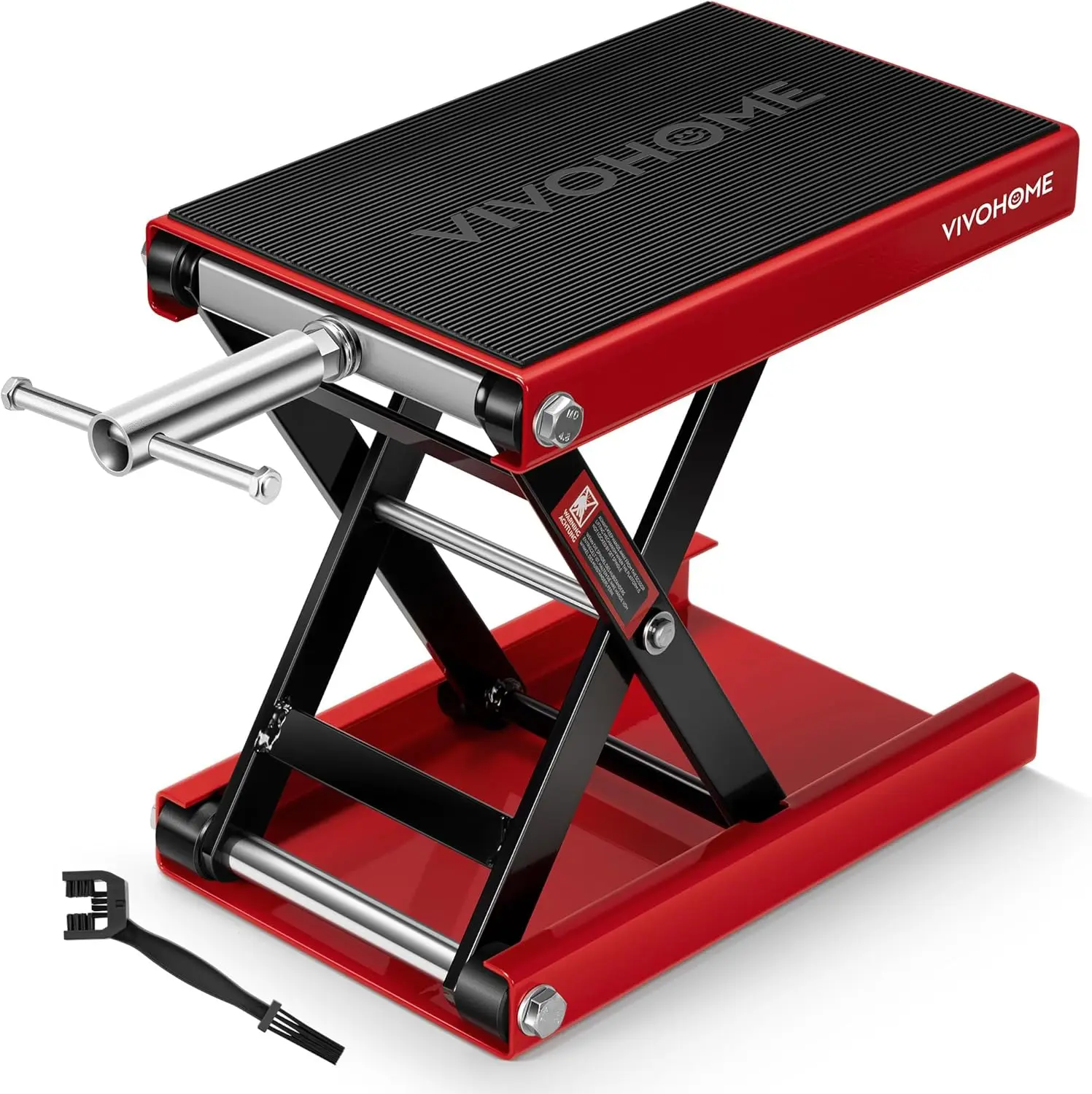 

Подъемник для мотоциклов с широкой платформой, 1100 фунтов, регулируемый по высоте ножничный подъемник с стальным рукояткой, красный подъемник для кроссовых мотоциклов, круизеров, квадроциклов