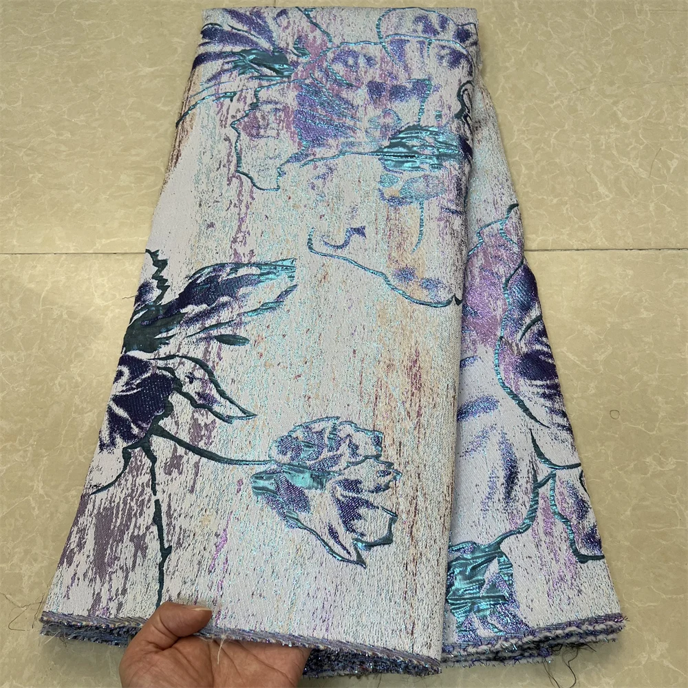 African Nigerian Tulle Lace Fabric, Jacquard Organza Dress, Embroidery Guipure, Party Prom, High Quality, Latest, 5Yard, HD100