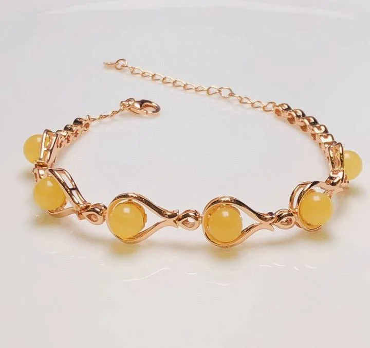 

Сертифицированный модный браслет-цепочка из серебра 925 пробы с балтийским янтарем, 6-7 мм, шесть бусин, меда, янтарный браслет-манжета для женщин, дизайнерские ювелирные изделия
