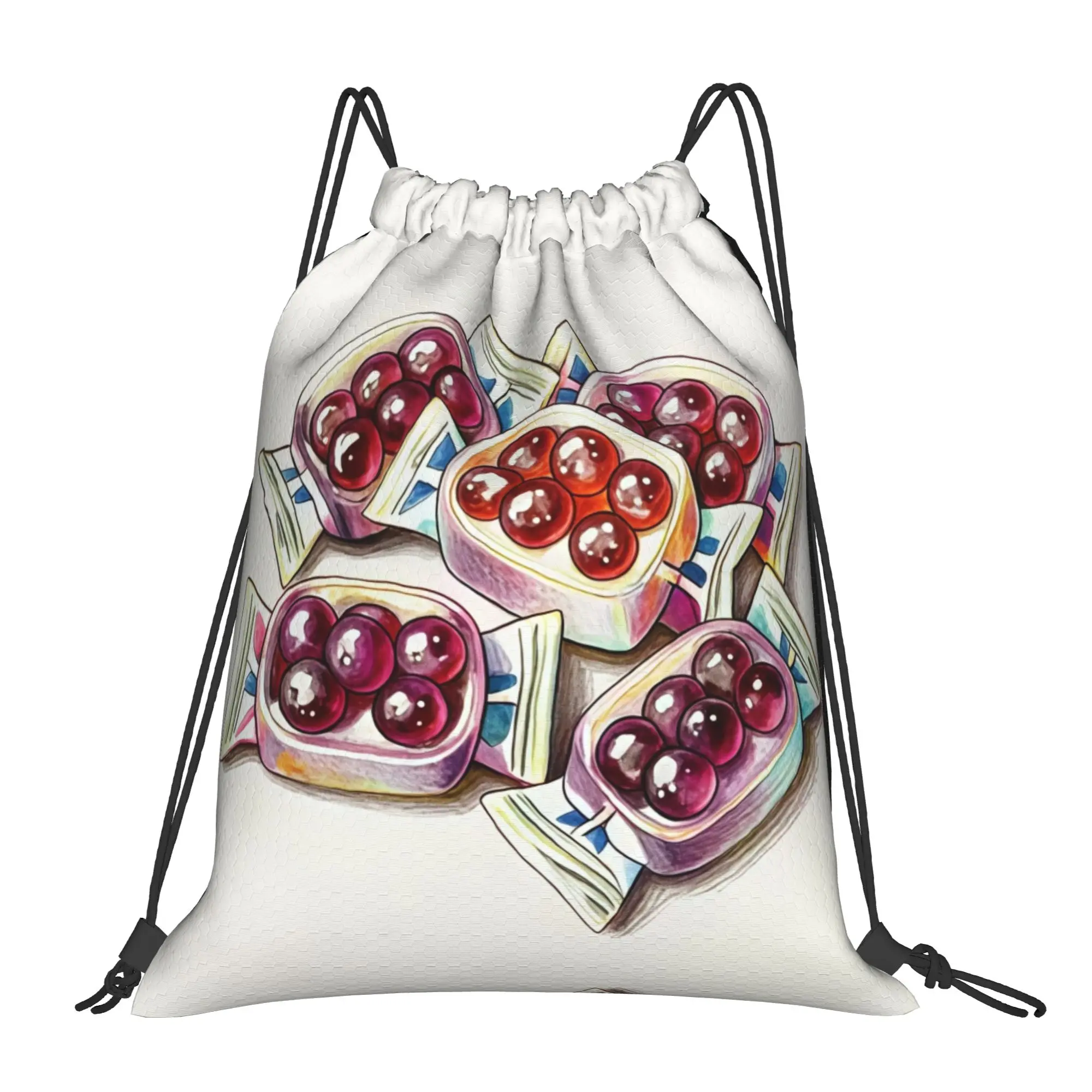 Pucchoo Grape Filled Candy Portable Sports Riding Gym Drawstring Storage Sporty Backpacks