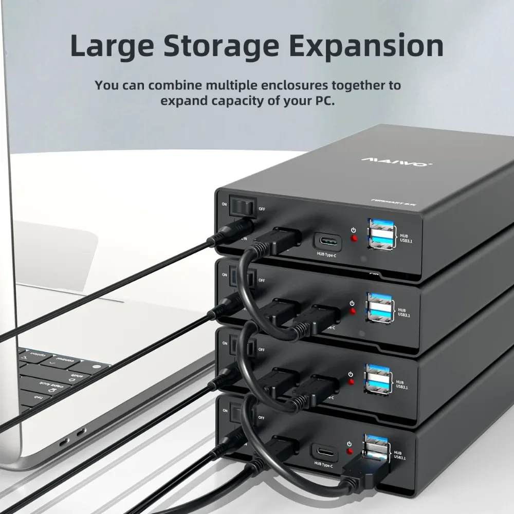 Imagem -05 - Maiwo-hdd Docking Station 10gbps Usb 3.1 Adaptador Tipo-c para Sata Drive Estojo de Alumínio para 2.5 3.5 Ssd Gabinete de Disco Rígido