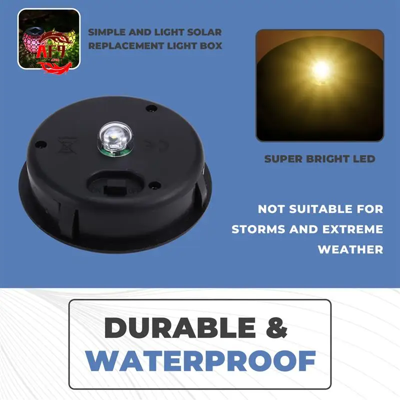 

AF90-2PCS Solar Light Replacement Top 8Cm RGB Patch Lamp LED Decorative Light For Outdoor Hanging Atmosphere Lamp