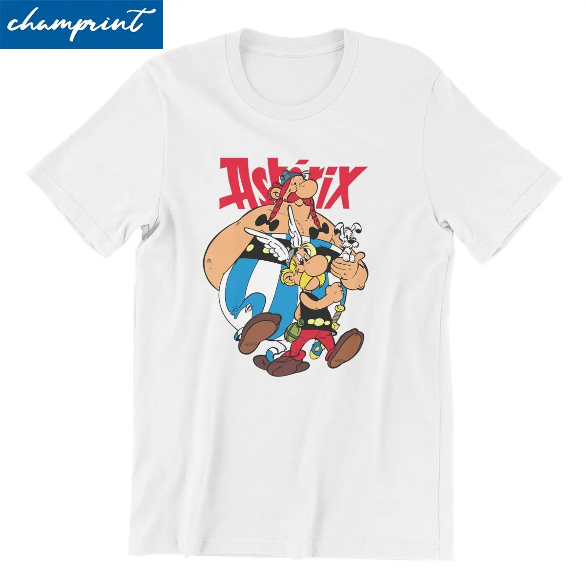 Asterix Obelix T-Shirts Men Cute Cartoon Funny Cotton Tees Crewneck Short Sleeve T Shirts Printed Clothes