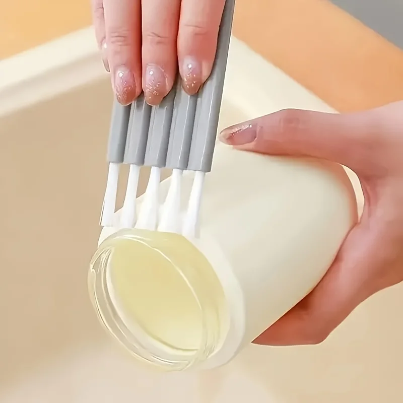 Cup brush crevice kitchen household thermos bottle concave convex cup lid keyboard multifunctional steel wire ball cleaning brus image 2
