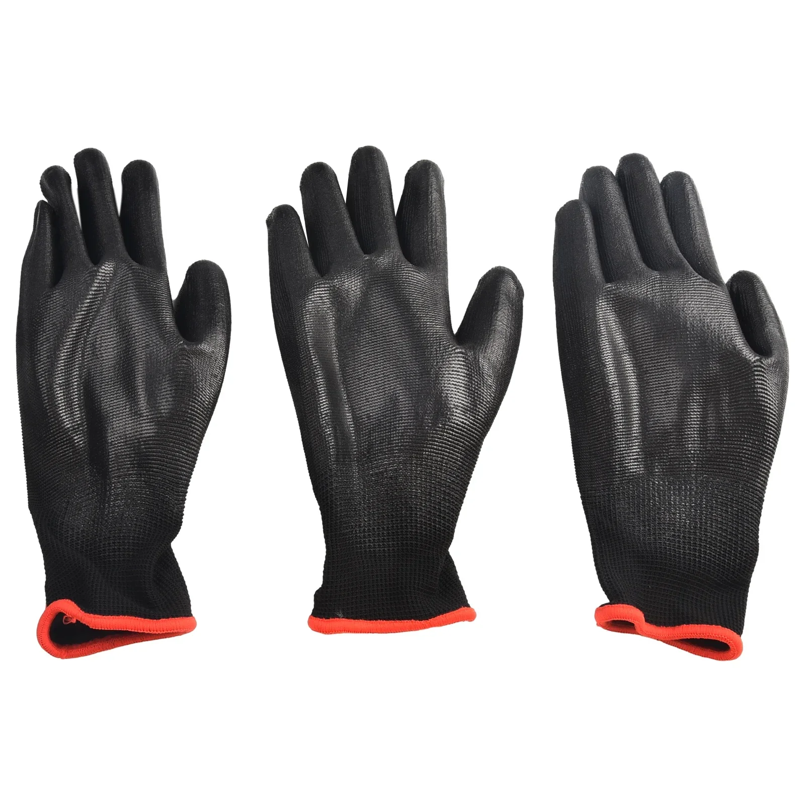 Guanti da lavoro di sicurezza da 12 pezzi guanti da lavoro protettivi industriali in Nylon Pu nero guanti da lavoro protettivi NMSafety fornitore di