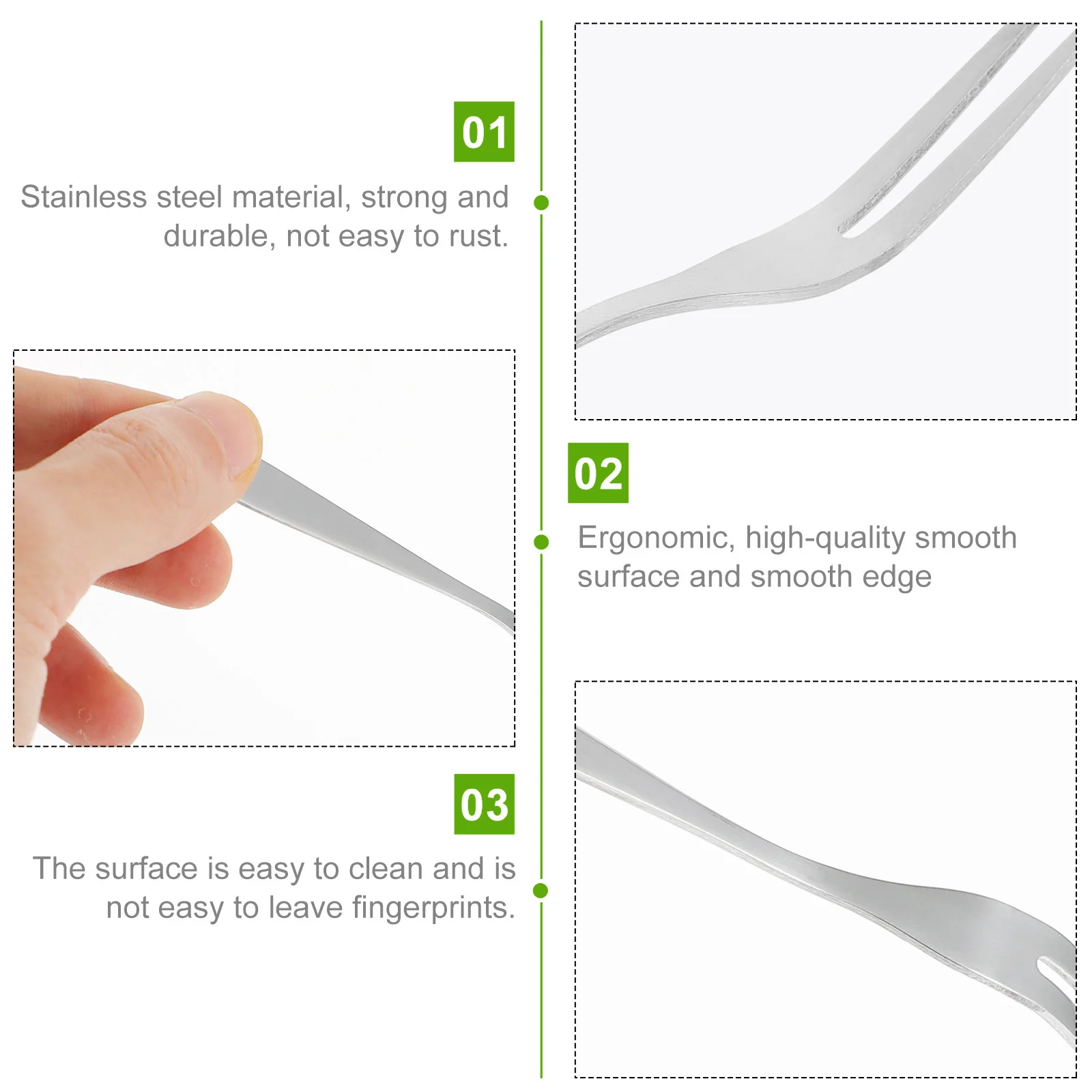 

8pcs Stainless Steel Fruit Forks Butter Knives Set Strong Easy Clean Fingerprints Proof Kitchen Gadgets for Party