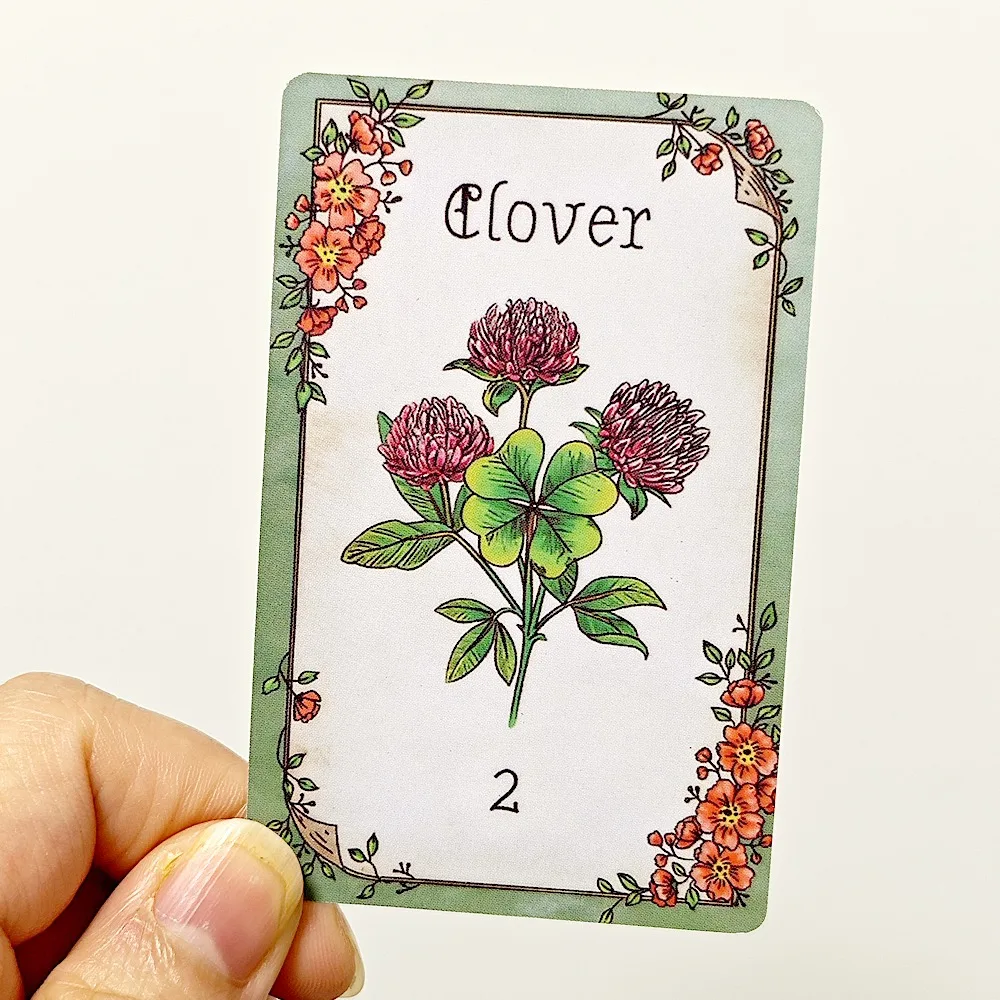 9*6cm Floraneum Lenormand Tarot Oracle 36 Lenormand Cartas Ilustrações Embelezadas com Decoração Florida