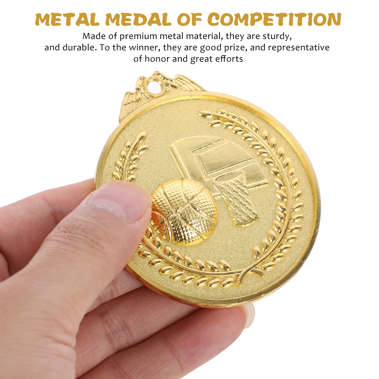 

3 Pcs Metal Medal Child Gold Zinc Alloy Basketball Trophy Competition Award Medals