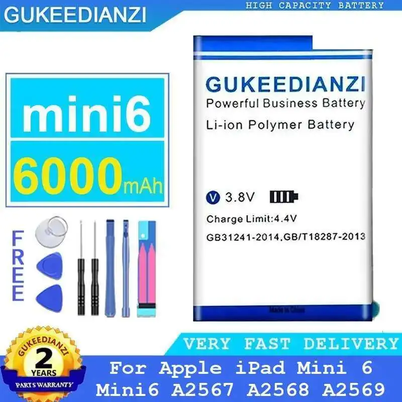 

Reliable Replacement 6000Mah High-Efficiency For Apple Ipad Mini 6 Mini6 A2567 A2568 A2569 Tablet Battery