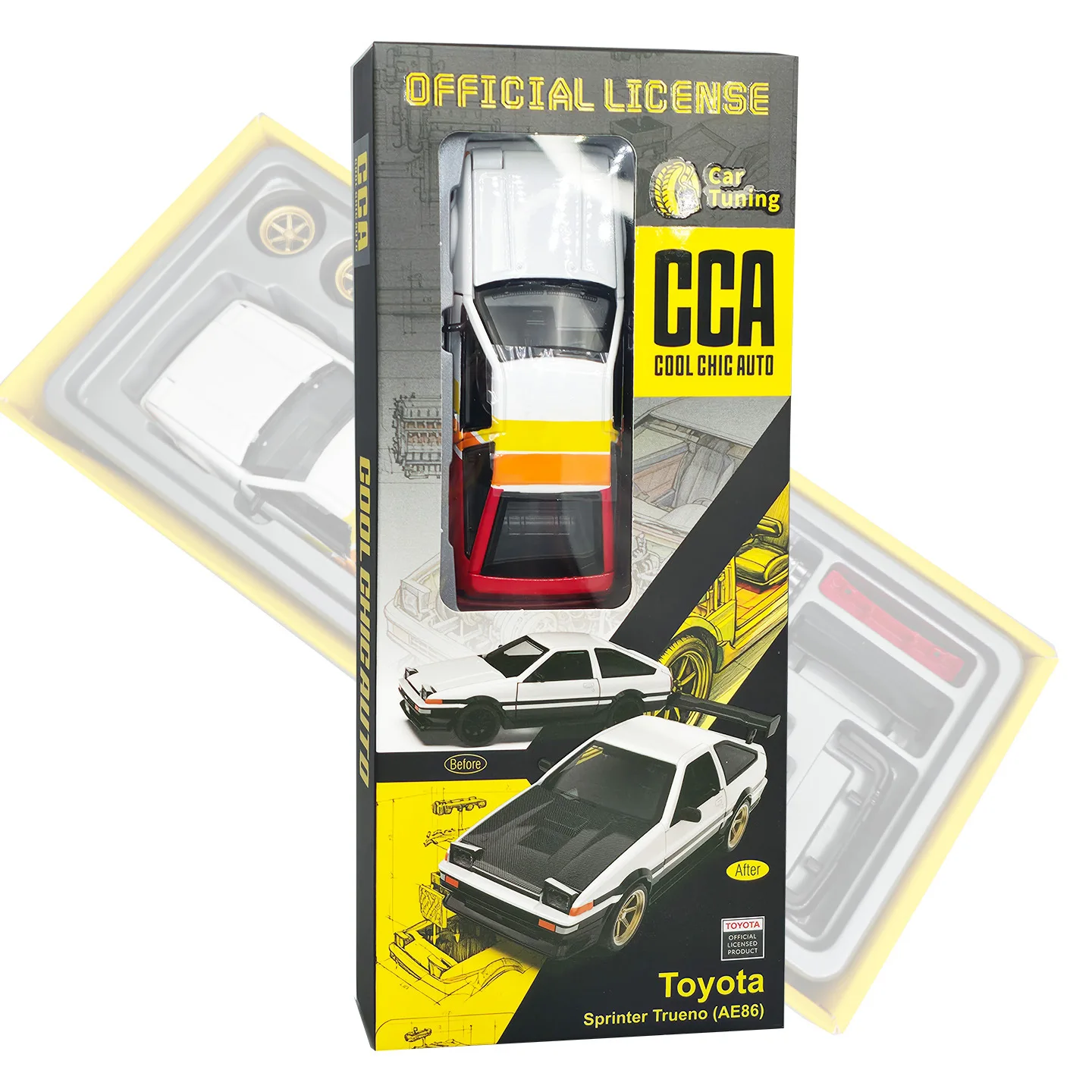 

1:37 AE86 Sprinter Trueno Racing Toy Car CCA Assembly Model Kit Diecast Miniature Free Wheels Collection Gift For Boys