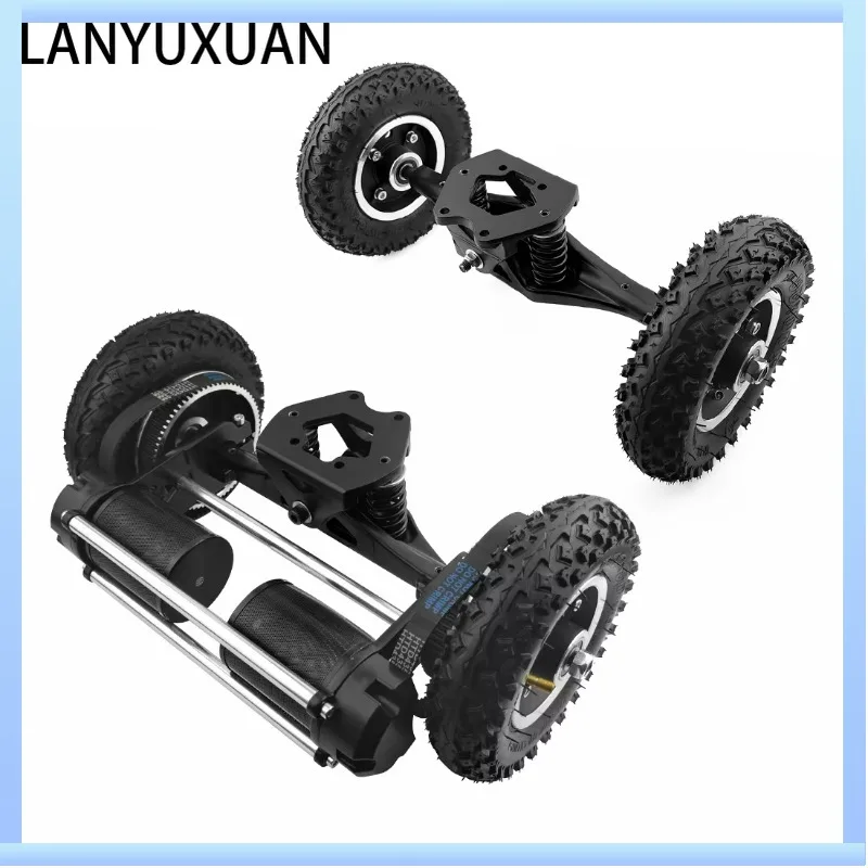 Electric Skateboard Conversion Kit With Strong Motor Bracket and 8 Inch 9 Inch Off-road Wheel Belt Drive With Protection Cover