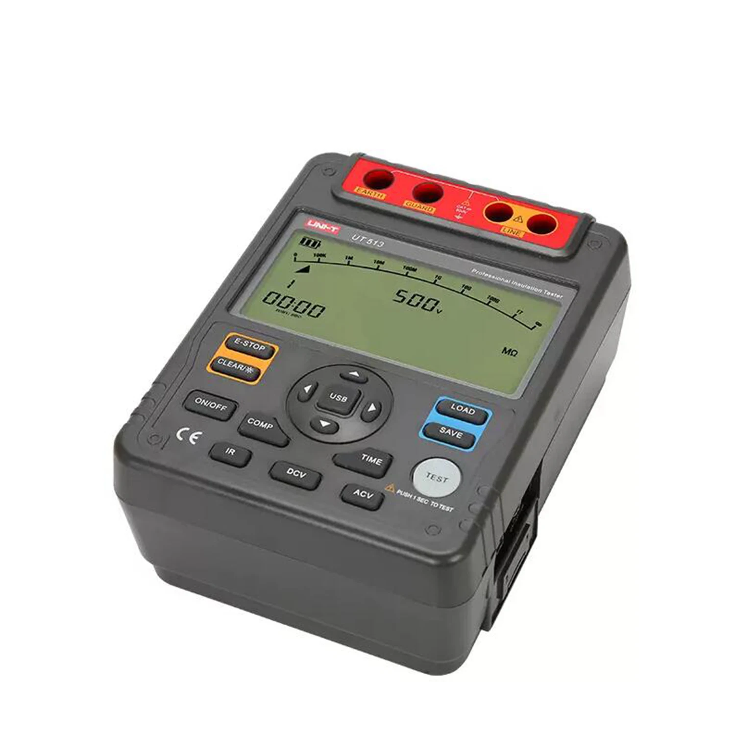 UNI-T UT513 Digital Insulation Resistance Tester Voltmeter Megohmmeter PI/DAR Data Storage USB interface LCD Backlight