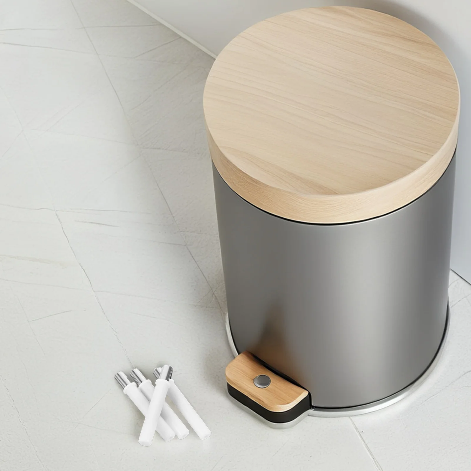 

4Pcs Hydraulic Damper Trash Can Lid Closer Replacement Parts Metal Cabinet Drawer Silent Damping System Easy Installation