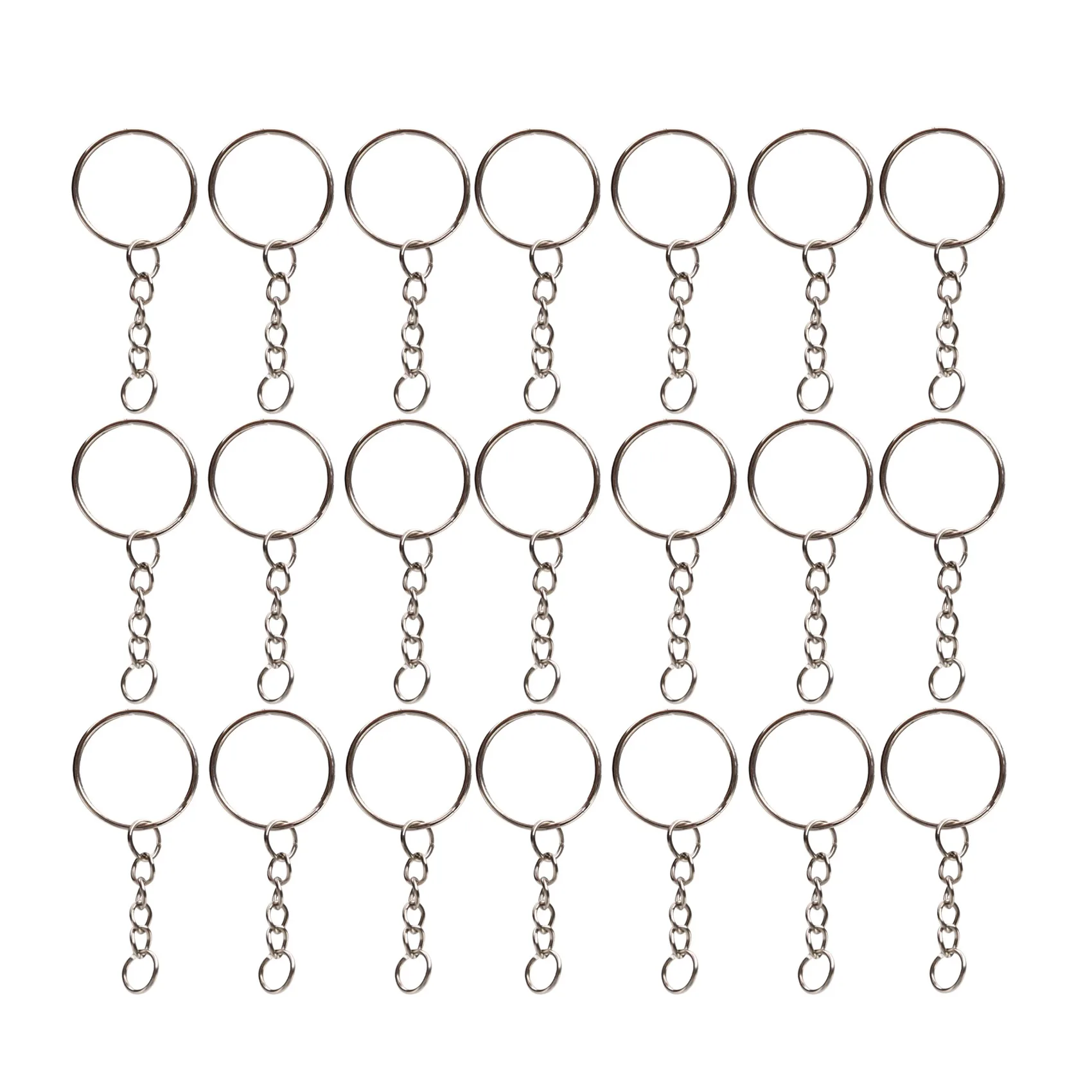 200Pcs Split Key Chain Rings with Chain Silver Key Ring and Open Jump Rings Bulk for Crafts DIY (1 Inch/25mm)