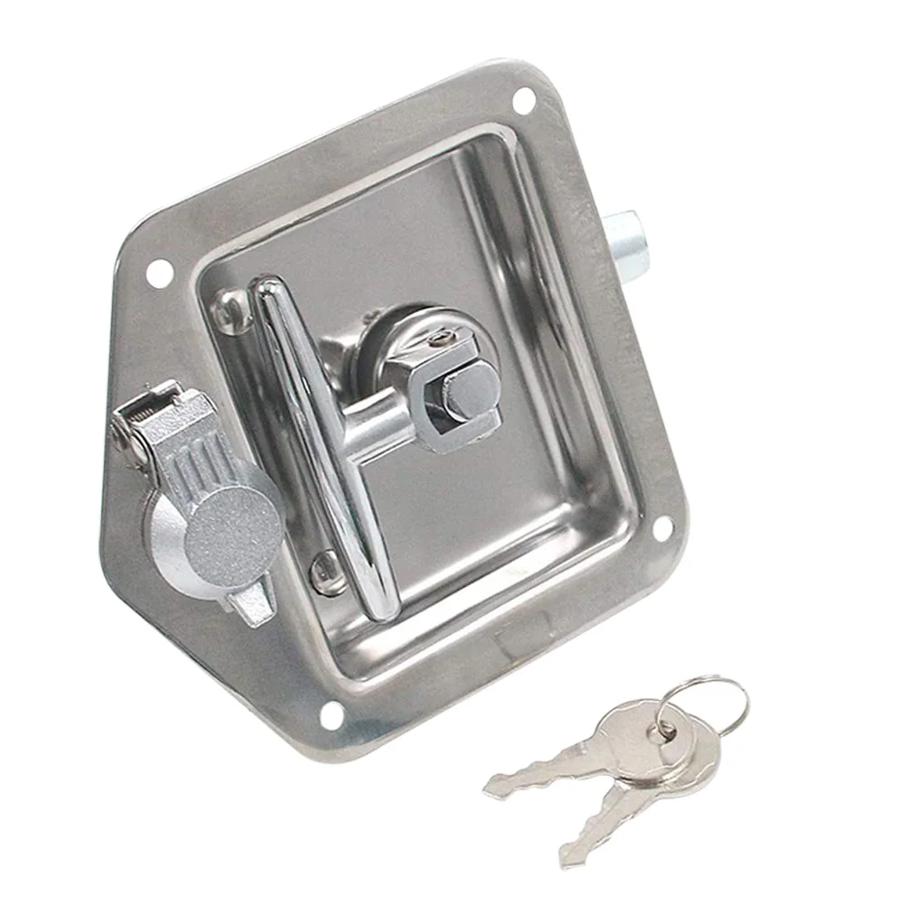 

Stainless Steel T Handle Lock Durable Folding Latch for Trailer Tool Box Secure Lockable Door Hardware Lever Replacement
