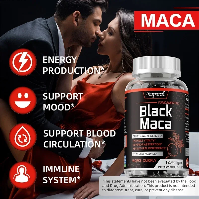 Black Maca Supplement - Natural Nergizer, Improve Performance, Energy, Endurance Muscle Mass Improve, Balance Hormones