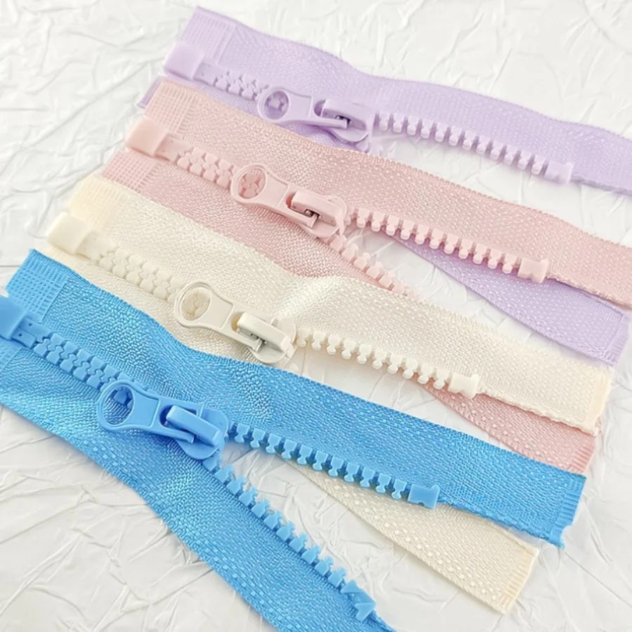 5 Pcs Assorted Colors #5 Resin Open-End Zippers, Single Pull Short Zippers for Pet Apparel, Doll Clothes, Underwear & DIY Handma