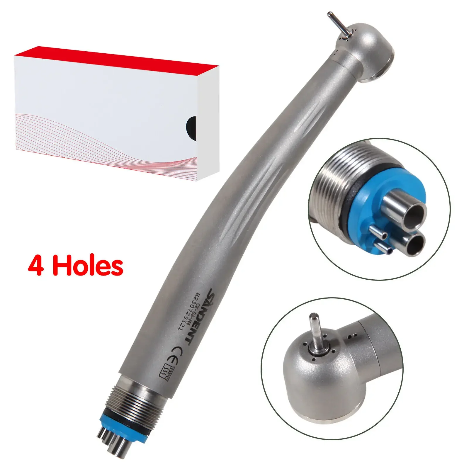 NSK Style Dental High Speed Ceramic Bearings Handpiece Push Button Stainless Steel Turbine 4-Hole