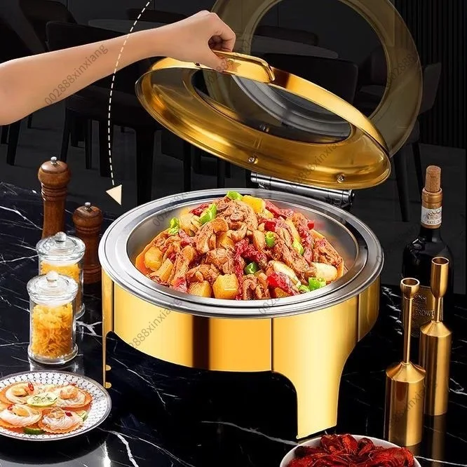 Stainless Steel Food Warmer Commercial Restaurant Breakfast Stove Heating Buffet Chafing Dish
