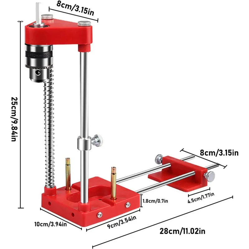 Imagem -02 - Alumínio Alloy Woodworking Drill Locator com Escala Guia de Broca Preciso Suporte de Passador Disposição Puncher Faça Você Mesmo Home Tool