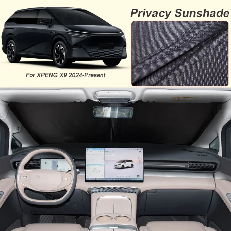 

Автомобильный солнцезащитный козырек на черное окно для XPENG X9 2024-Present, автоматическая защита от УФ-лучей, теплоизоляция, защитная крышка, аксессуар для интерьера
