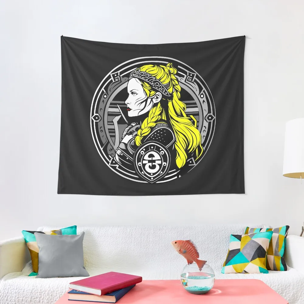 

Portrait of a Medieval Warrior Maiden Tapestry Luxury Living Room Decoration Decoration Bedroom Aesthetics For Room Tapestry