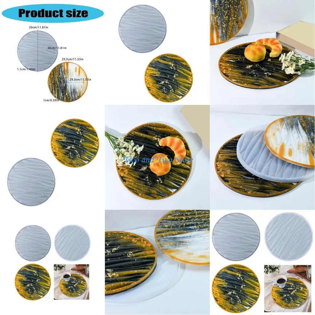 

HX6F Waved Designs Trays And Coasters Mold Flexible Silicone Waved Mold for Creating Unique Home Decorative Items