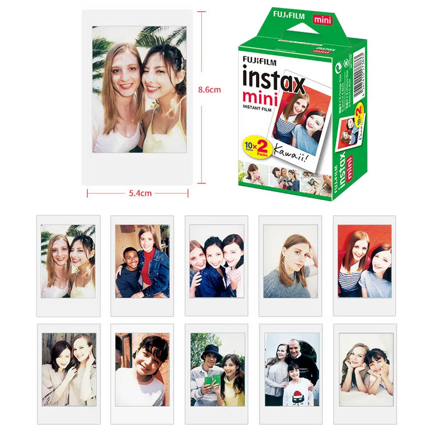 10-200 Sheets Fujifilm Instax mini 12 11 Film White Instant Photo Paper For Fuji Mini 7s 8 9 25 50s 70 90 Printer Camera EVO