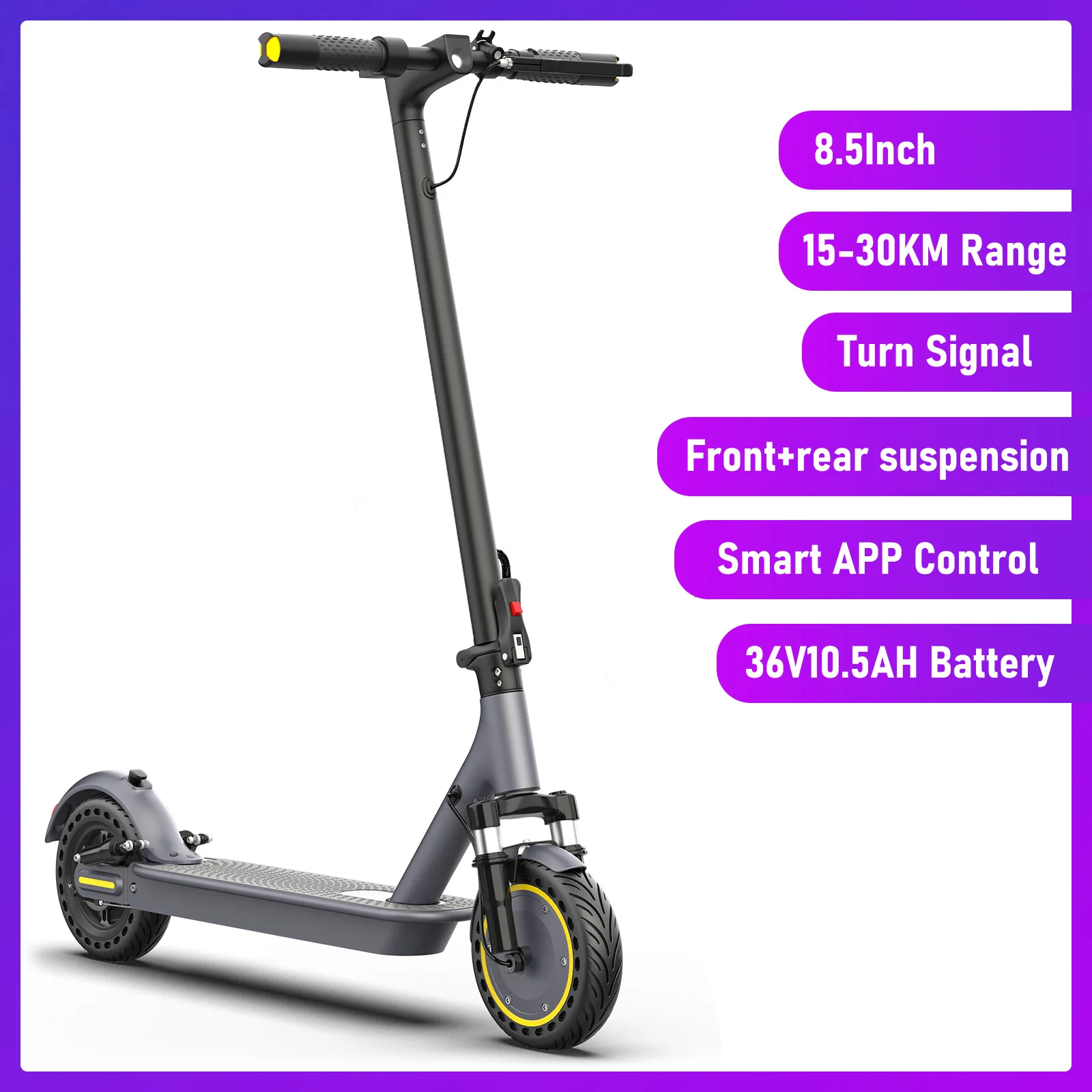 2026 Nieuwe AOVOPRO Elektrische Scooter met Dubbele Verlichting, 8,5 Inch Banden, Smart Escooter, Topsnelheid 36V Batterij, Elektrische Scooter voor Volwassenen