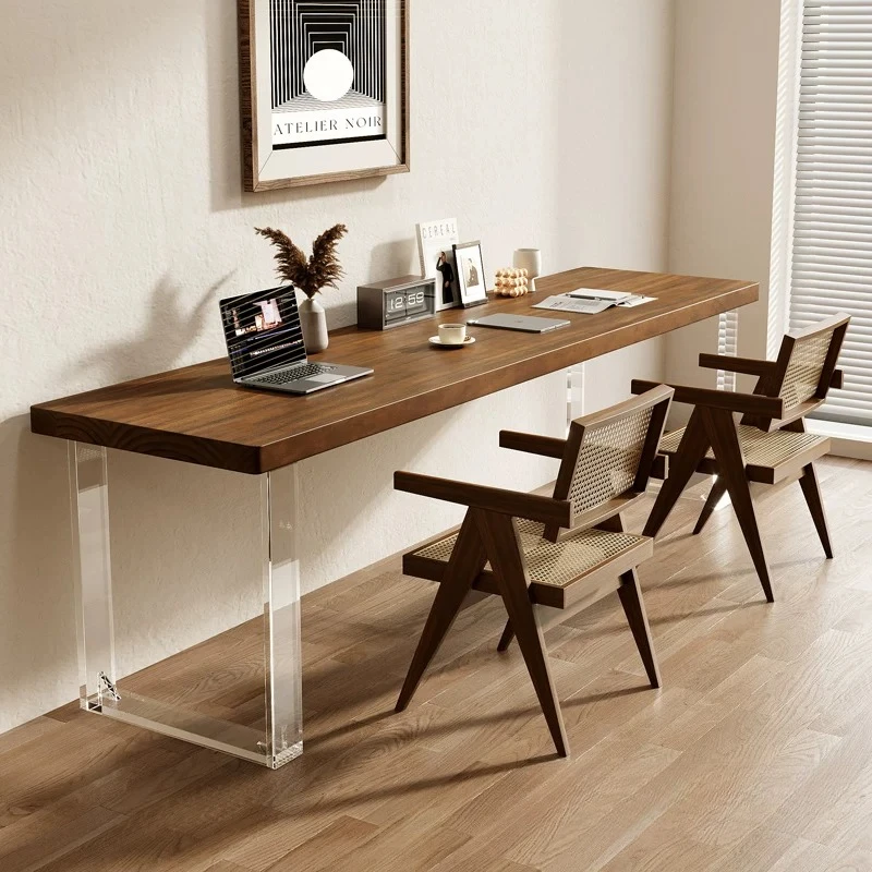 Modern Simple Solid Wood Desk Nordic Creative Acrylic Floating Computer Desk Bedroom Home Furniture Muebles De Estudio FYFD