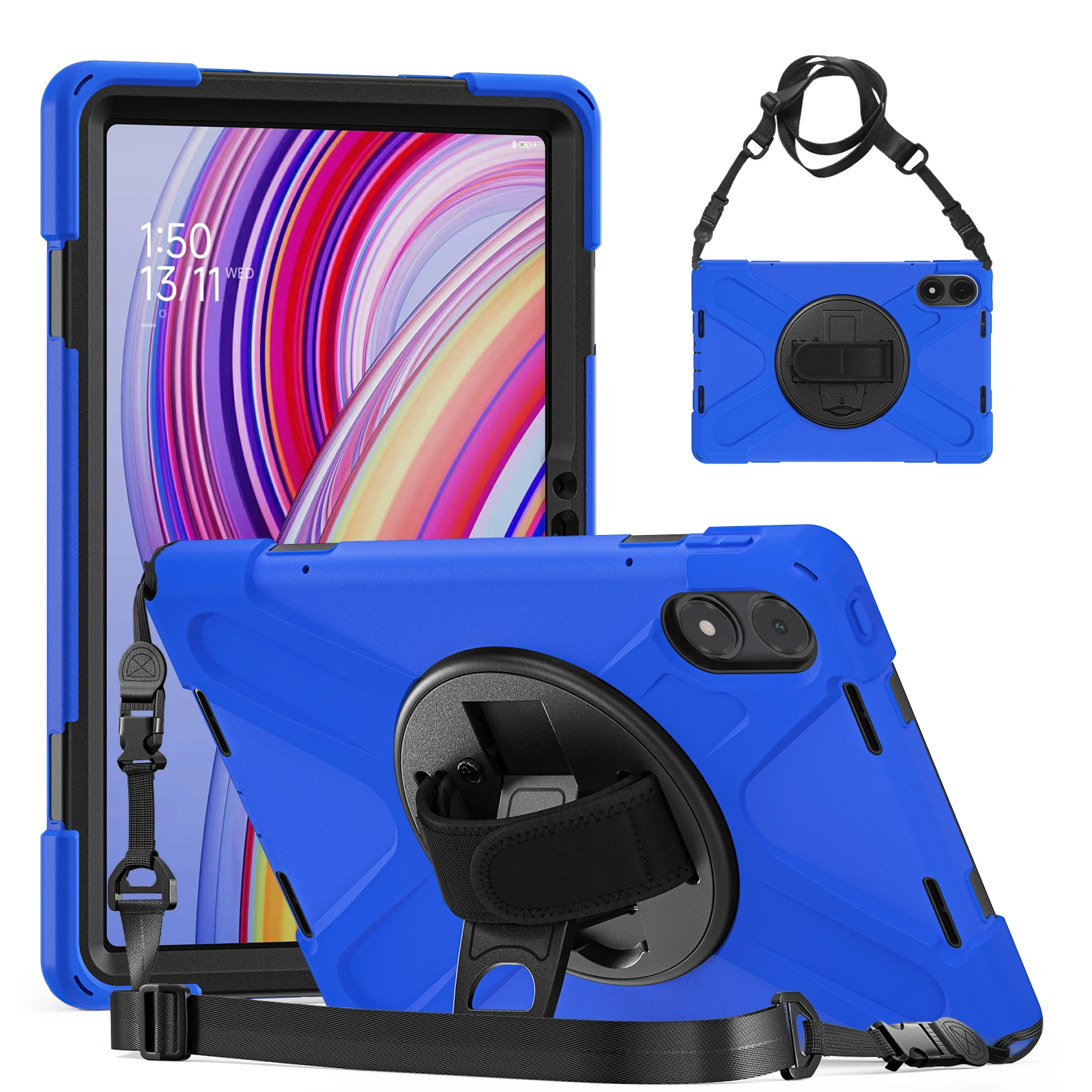 

Stand Case Universal For Xiaomi Poco Pad Redmi Pad Pro 12.1" 2024 2405CPCFBG 2405CRPFDC Rotating Armor Cover With Shoulder Strap
