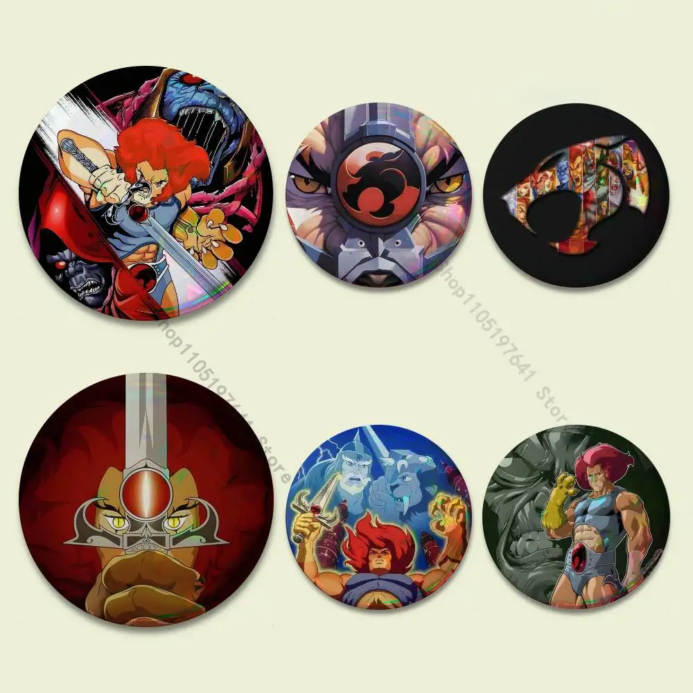 T-ThunderCats الكرتون شارات زر جولة الإبداعية دبوس بروش شارة حقيبة ديكور المشجعين جمع الأصدقاء الهدايا