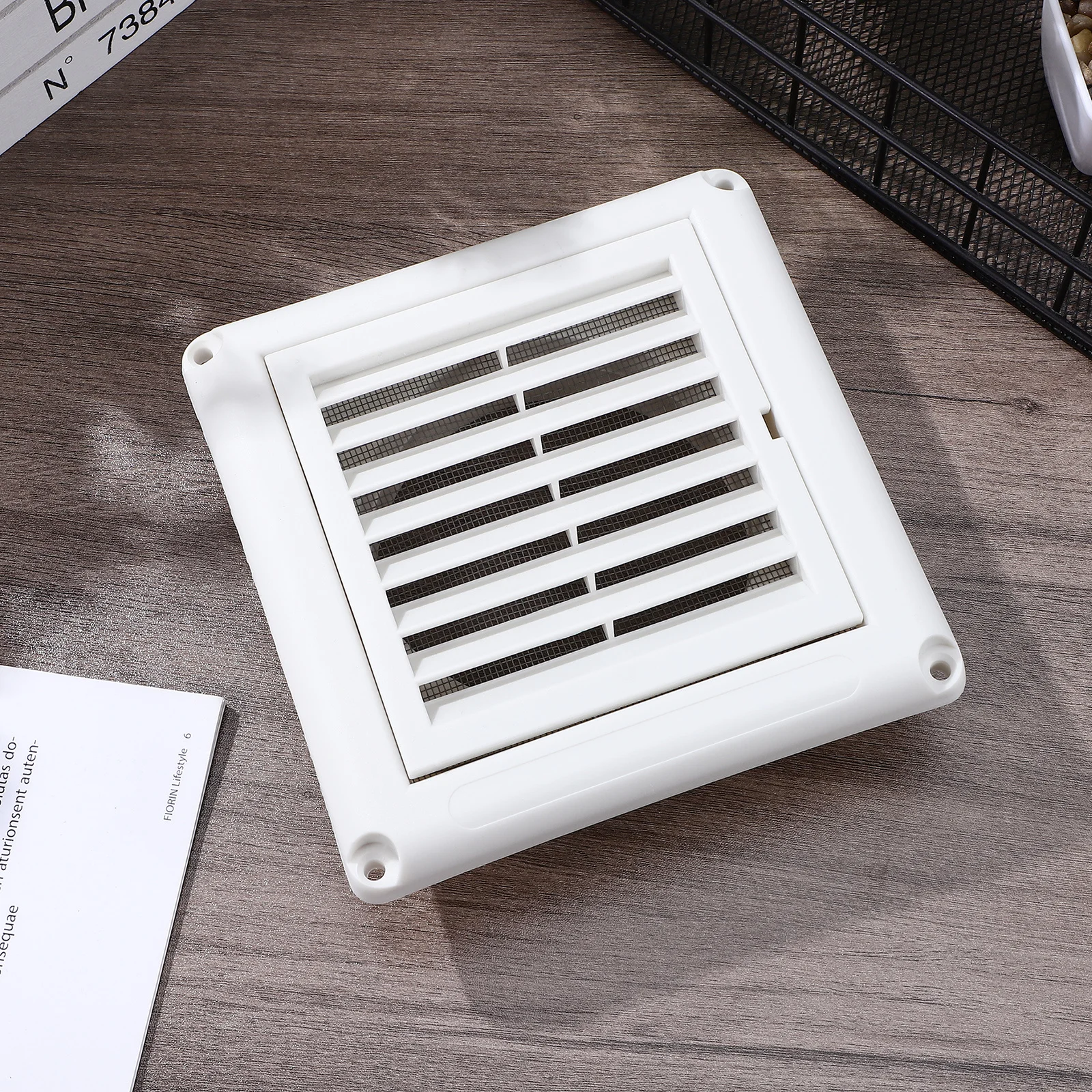 

Plastic Air Vent Cover with Fly Screen Mesh Wall Mounted Ventilation Grill for Bathroom Office Home White AC Outlet Cover