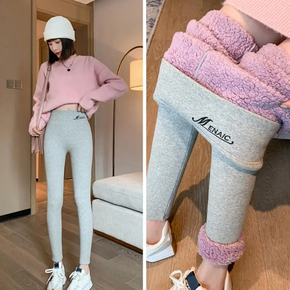 Women High Stretch Pants Cozy Plush Winter Leggings for Women High Waist Soft Yoga Pants Warm Elastic Resistant Ankle Length