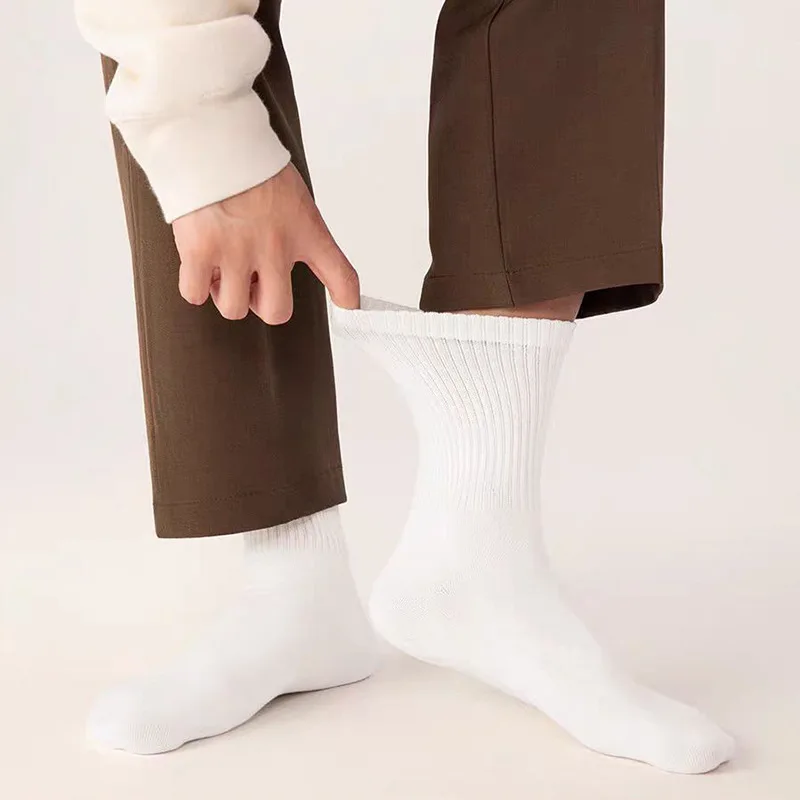 1/5 Pairs 95% Combed Cotton Socks Men Business Dress Long Socks Soft Breathable Spring Summer Colorful Sock For Man 5Pairs/Lot