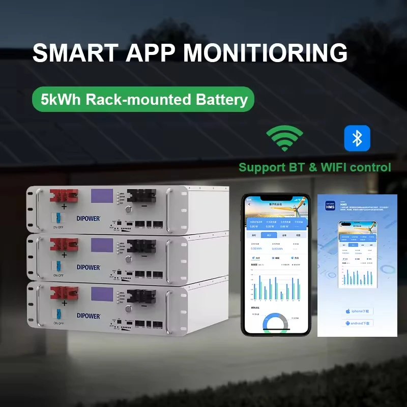 51.2V 100Ah 5kwh-20kwh Lithium Battery for Solar System 51.2v 100ah Solar Energy Storage Battery Deye Rack-mounted Battery