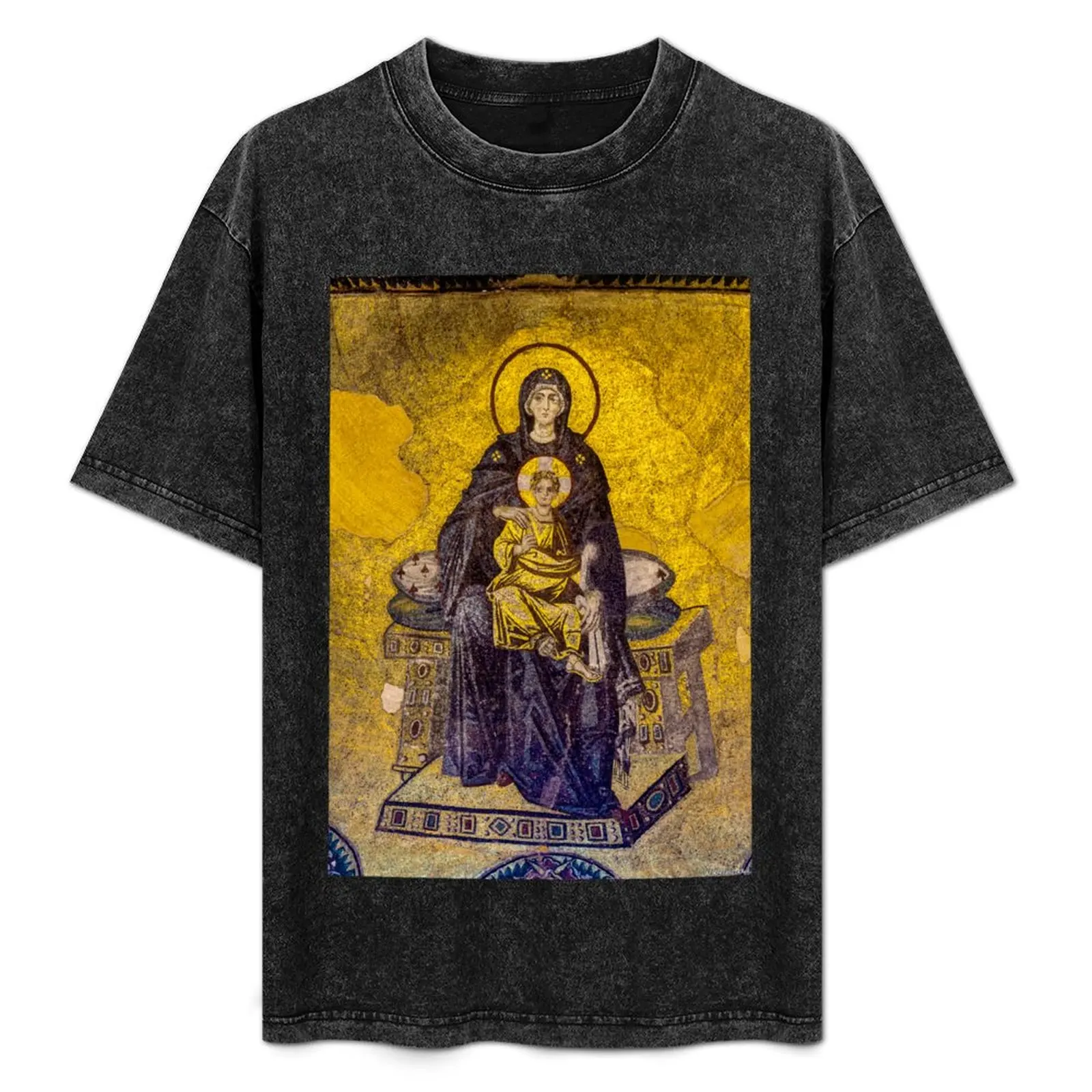 

Virgin and Child Mosaic Hagia Sophia T-Shirt Outdoor Sports Lightweight Tee