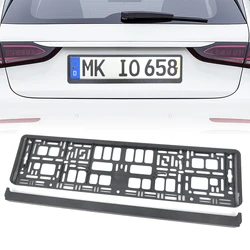 XCLPF 1PCS black color ABS Hydrographic Euro Car Licence Number Plate Surround Holder Frame For European Automobiles