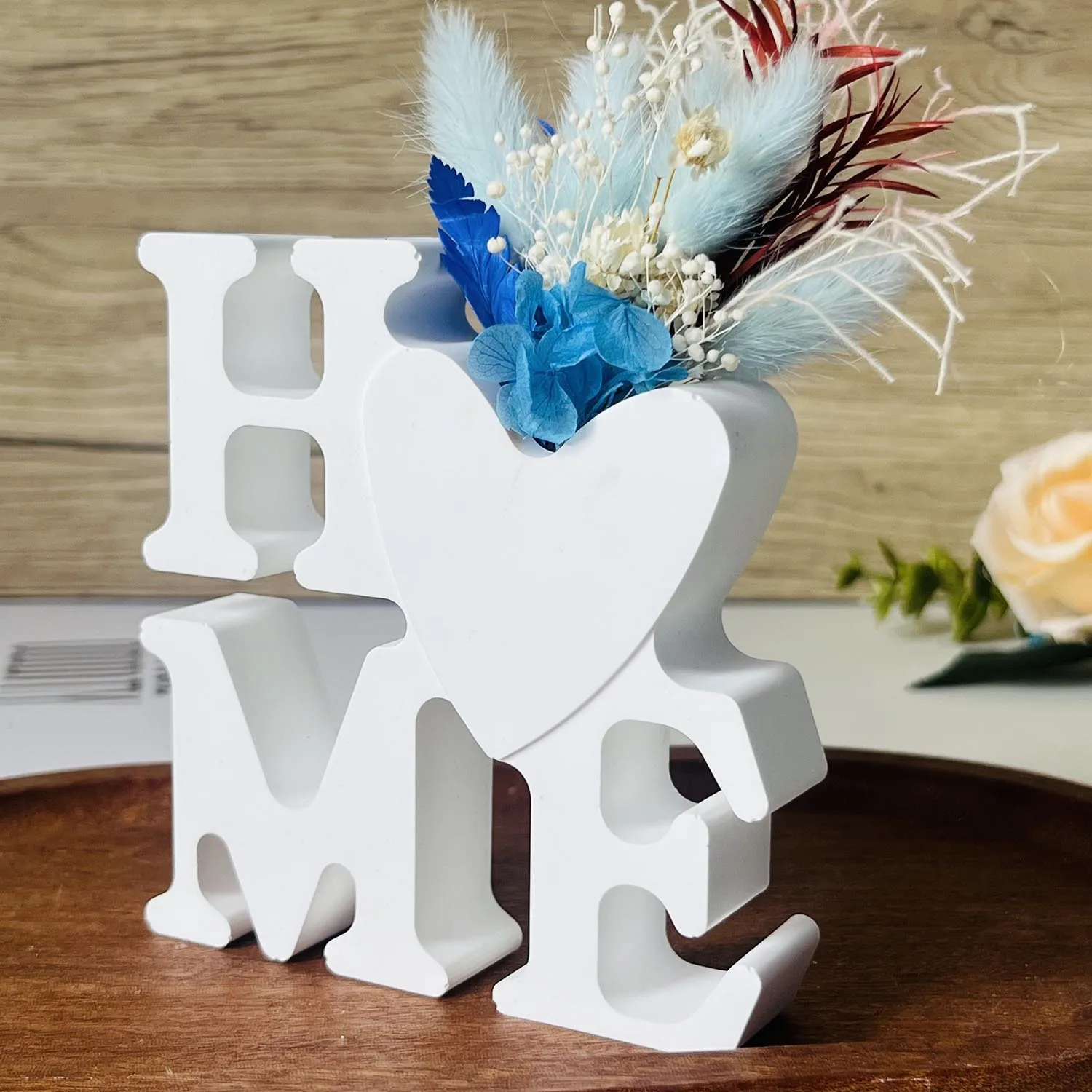 Neue Form Valentinstag Brief Blume Vase Dekoration Silikon Form HAUSE Brief Herz Ornament Dekoration Gips Tropf Formen – Detail 3