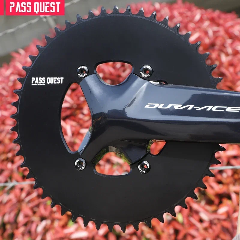 

PASS QUEST-Round Road Bike Chain Crankshaft Closed Disk 110BCD Narrow Wide Chainring for R7000 R8000 DA9100 46T-60T