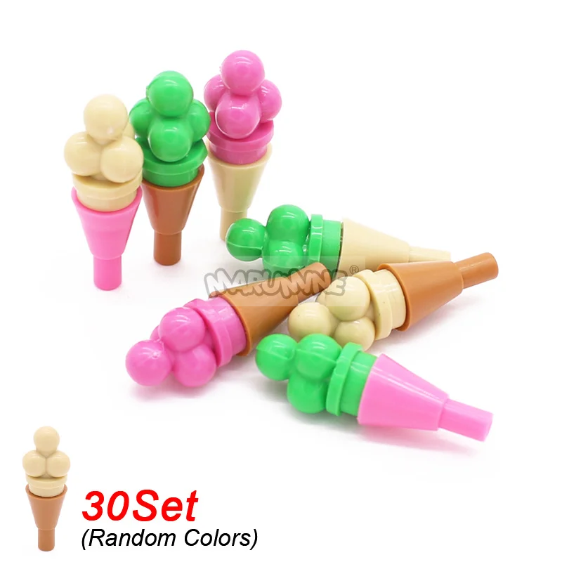 Marumine MOC Parts Ice Cream Scoops 50PCS Compatible 6254 Mini Foods Bricks Accessories DIY Building Blocks Assmble Particle