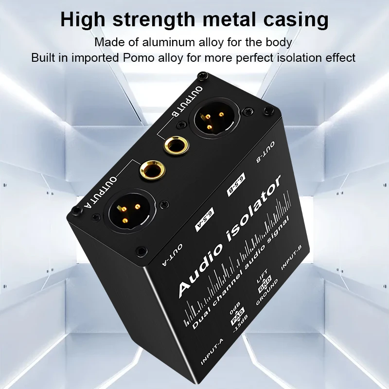 2 Way XLR RCA Multi-functional Audio Isolator Professional Passive Noise Filter Accessories for Live Broadcast Studio