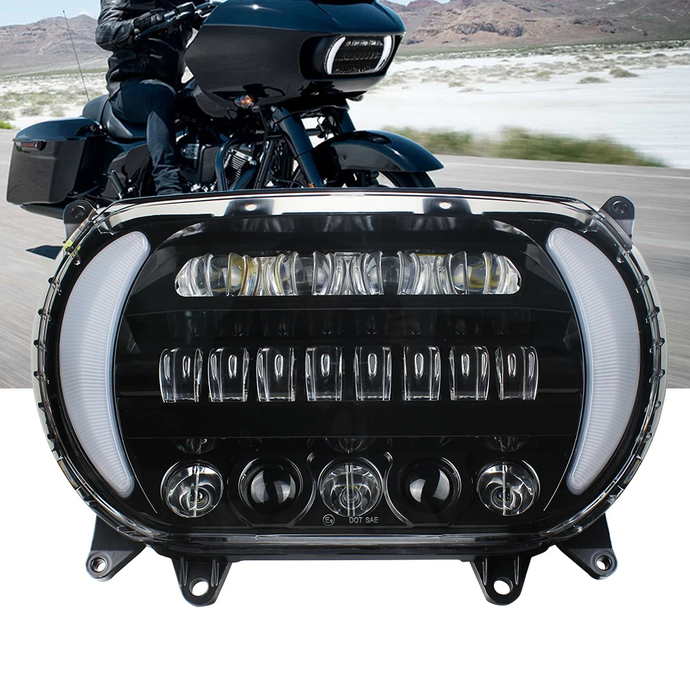 Dual LED Headlight Projector Headlamp Led Headlight For Harley davidson Road Glide FLTRX FLTRU 2015-2021