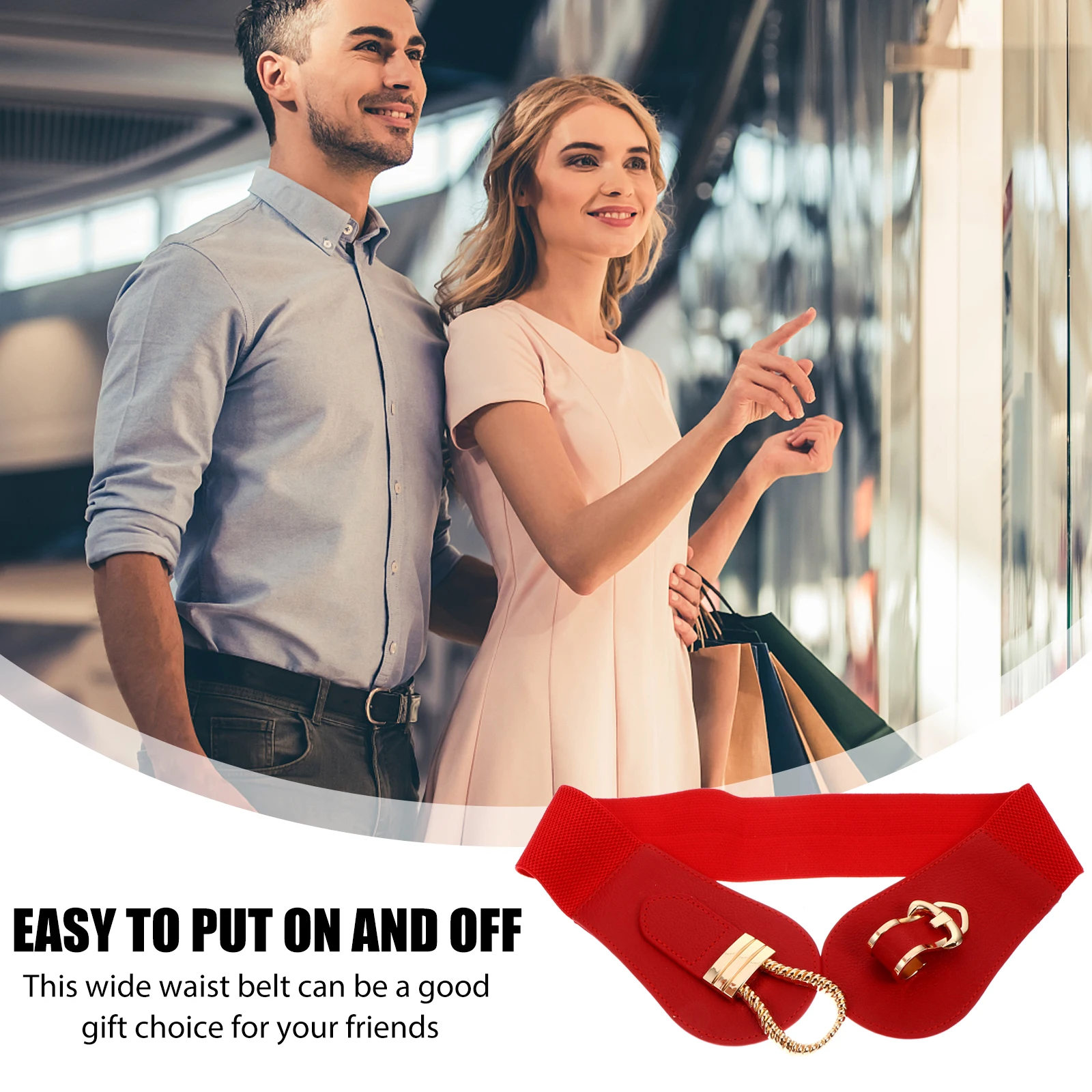 

1Pcs Wide High Waist Belt Elastic Dress Waistband Decorative Buckle Stylish Lady Dress Belt Clothes Accessory Clothes Accessory