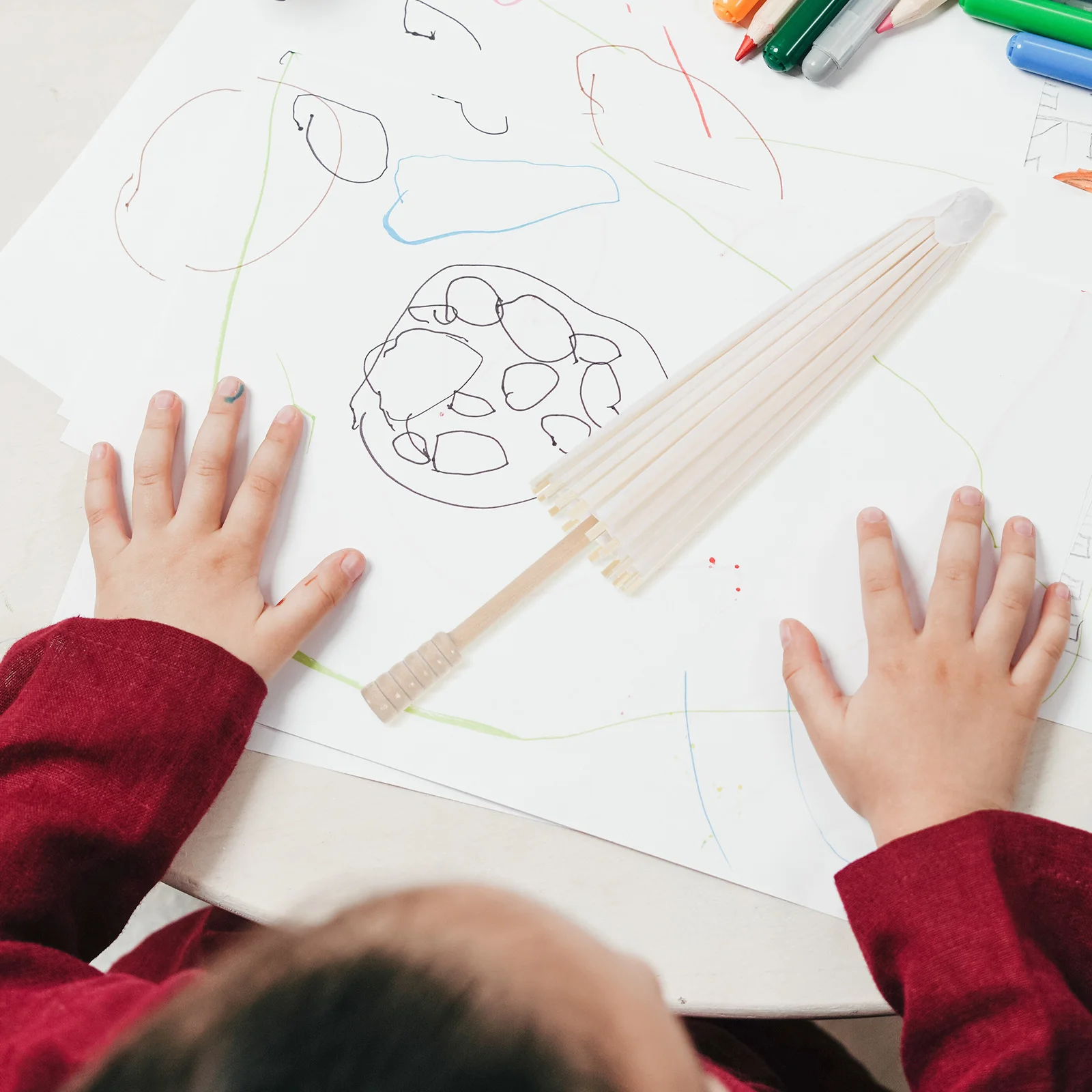 

3pcs Blank Oil Paper Umbrella Diy Drawing Craft For Kids Handmade Chinese Parasol Decorative Umbrella Wedding Party Photography