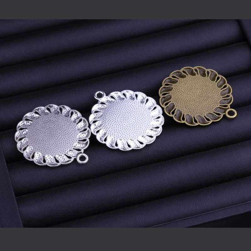 10 pz/lotto 25mm Cabochon Base fascino pendente cornici impostazione per collana pendente gioielli fai da te fare artigianato accessori risultati