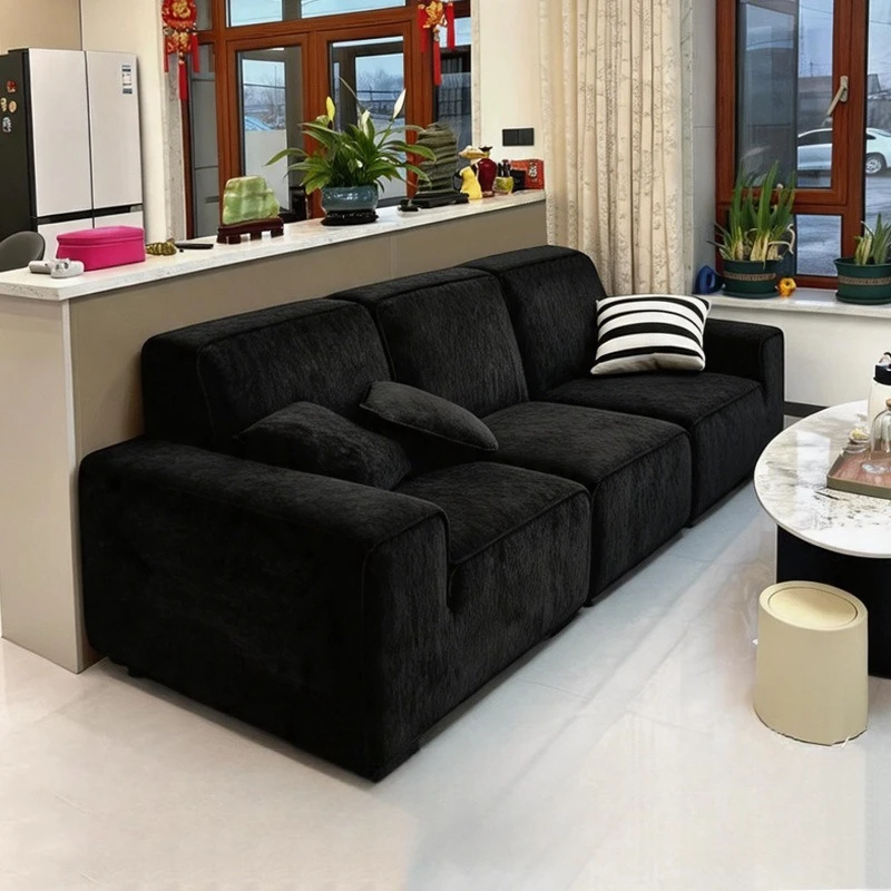 Sofa Chenier rural self-built house living room sofa fabric Italian four-person straight combination soft furniture