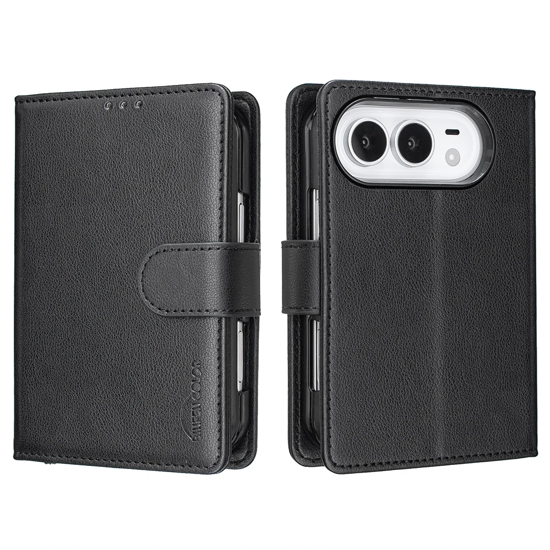 For iPhone Duo Case Skin-Friendly Luxury Matte Leather Flip Wallet Card Slot Shockproof Back Cover Accessories For iPhone Ultra